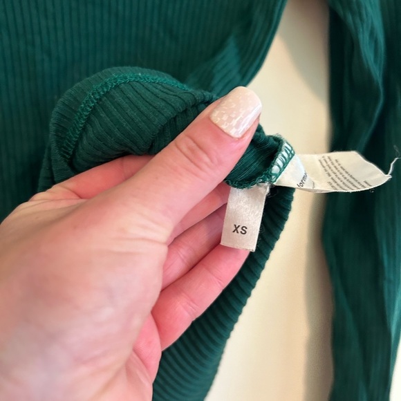 Reformation Women’s Nala Top Off The Shoulder Long Sleeve Size XS Ribbed Knit - Picture 3 of 7